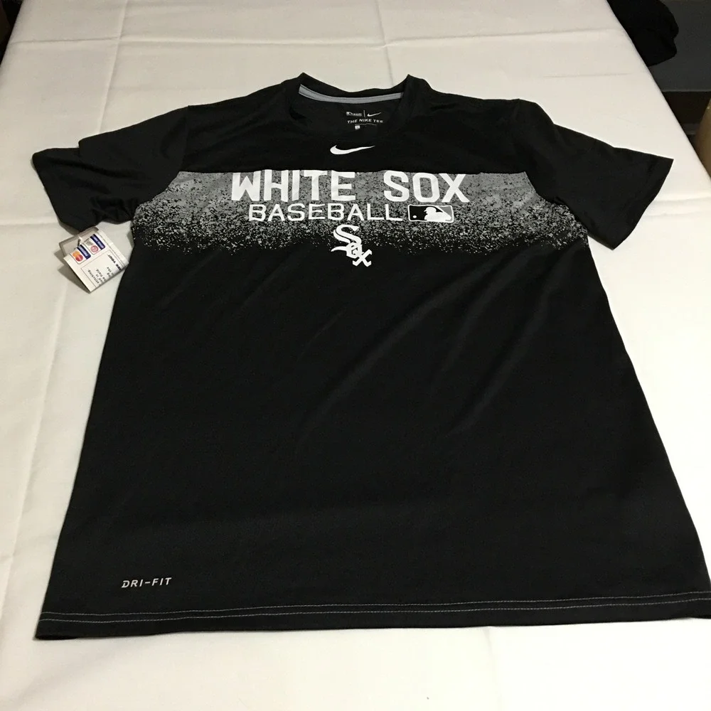 Nike Chicago White Sox Baseball Men T-Shirt Large Black Dri-Fit NWT